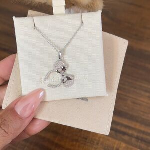Charming Silver and Pink Pendant Necklace